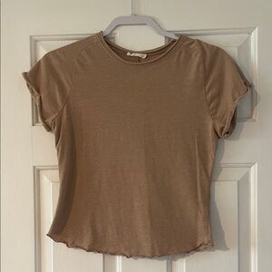 Altar'd State Short Sleeve Crewneck Top - Tan